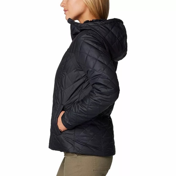 Columbia Copper Crest II Hooded Puffer Quilted Jacket in Black - Picture 3 of 9